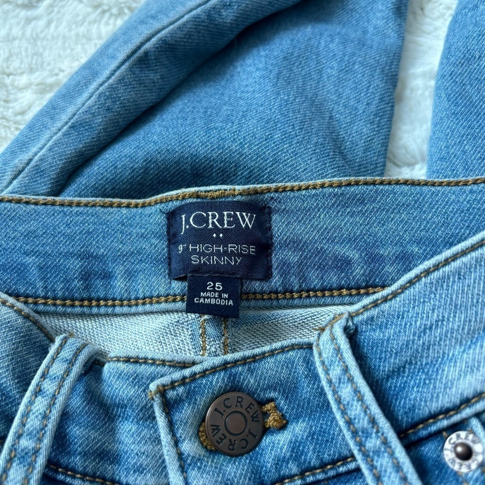 J. Crew Women's Size 25 Blue 9" High Rise Skinny Jeans - Picture 2 of 6